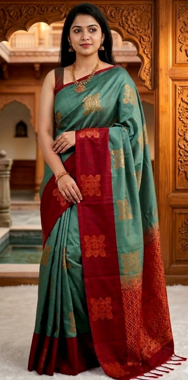 Kanchipuram Elite Silk Grand Contrast Pallu Saree